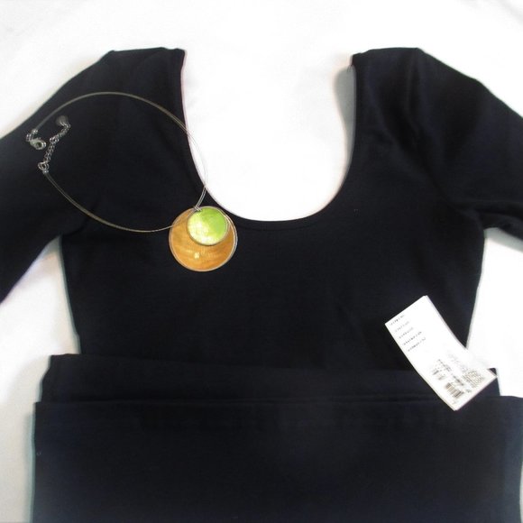 American Apparel: (NWT) Black Mini Dress Sz L - Picture 2 of 4